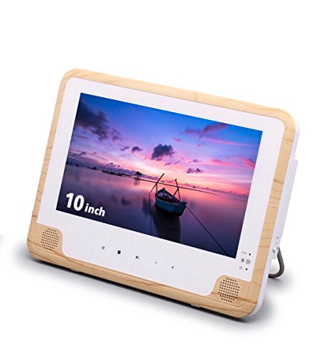 Amazon | 10インチ ウッド調 防水ポータブルプレイヤー 防水レベルIPX6